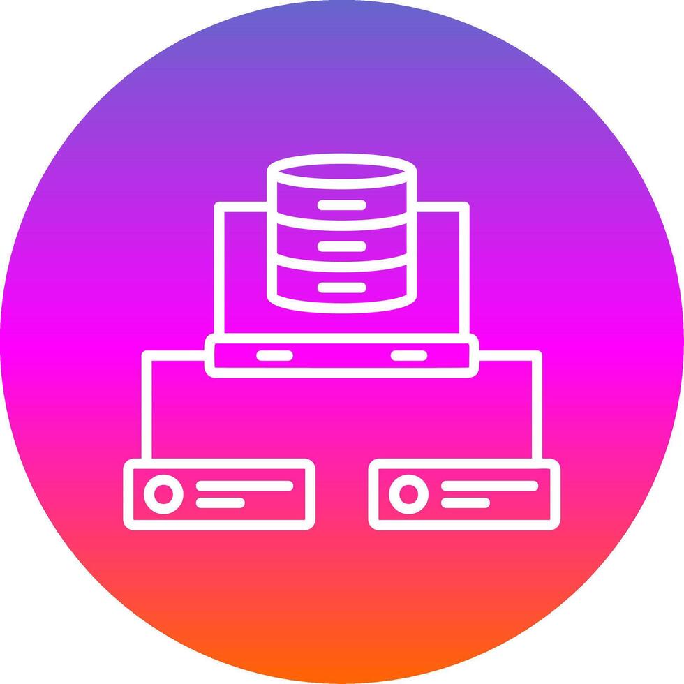 Data Network Line Gradient Circle Icon vector