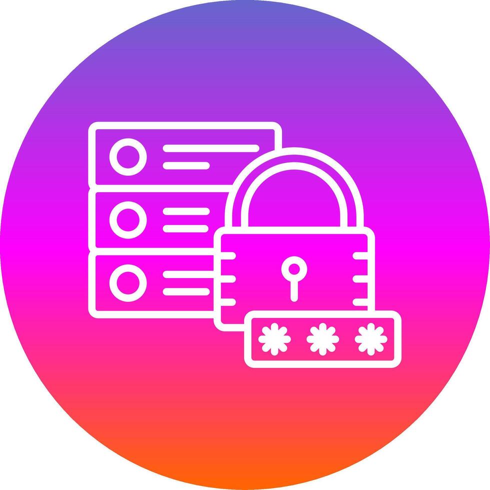 Secure Database Line Gradient Circle Icon vector