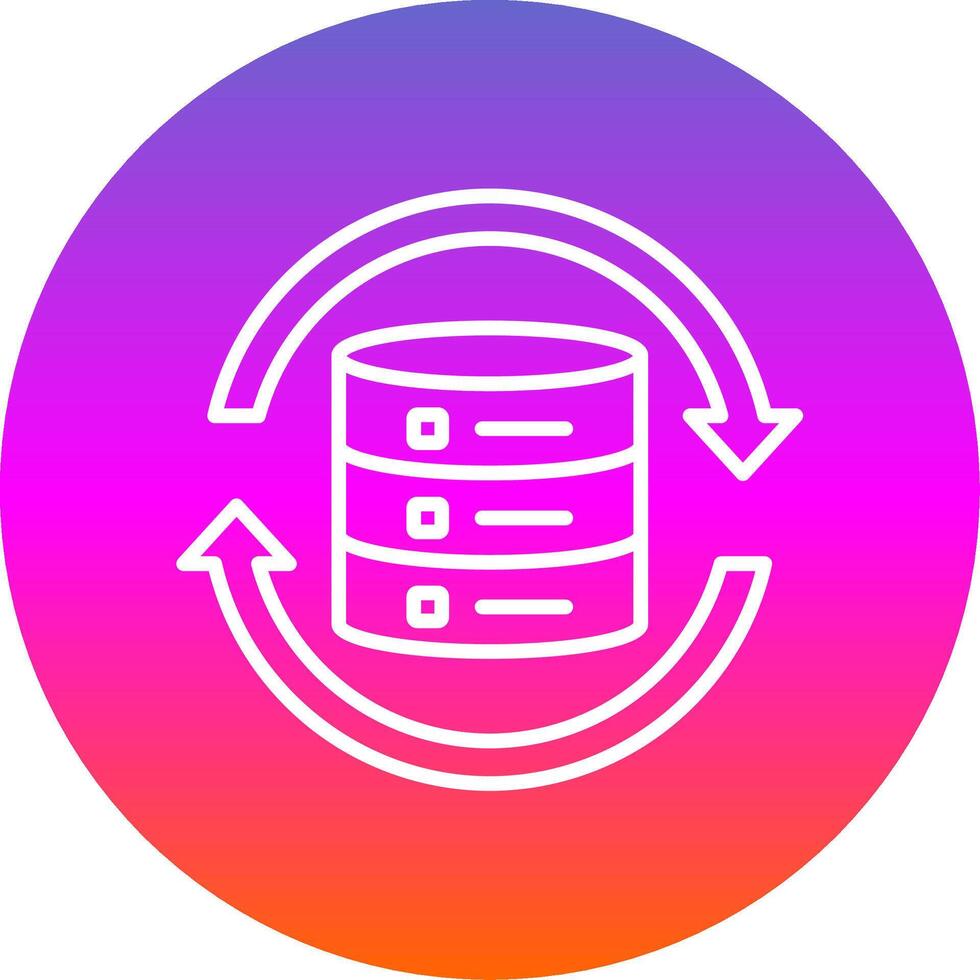 Data Synchronization Line Gradient Circle Icon vector