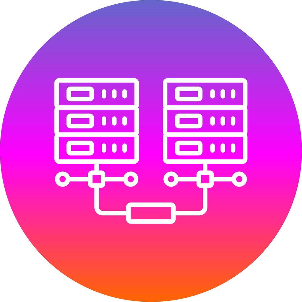 Data Network Line Gradient Circle Icon vector