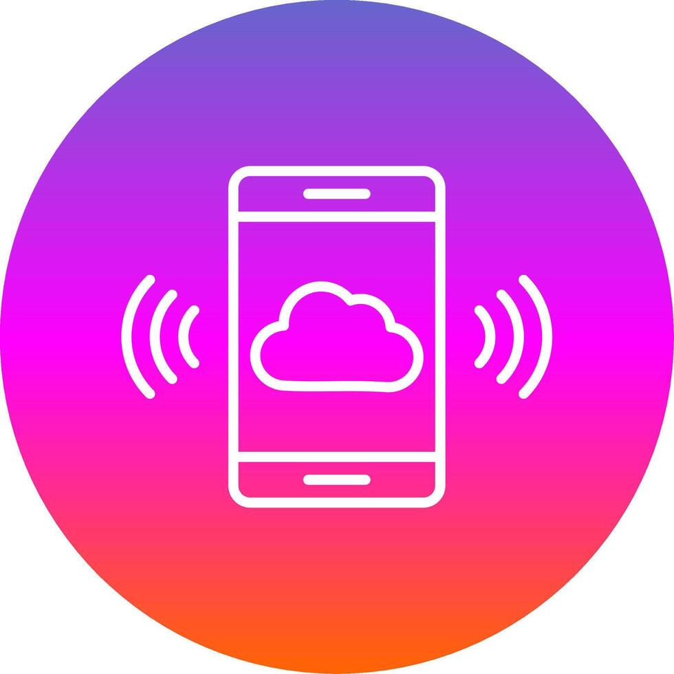 Mobile Cloud Line Gradient Circle Icon vector