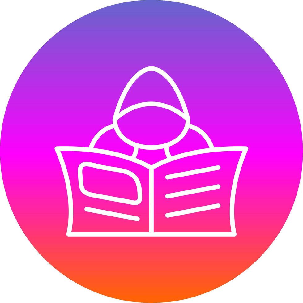 Hacker Line Gradient Circle Icon vector