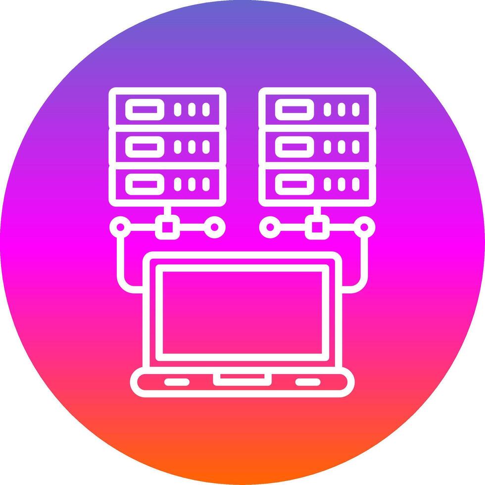 Data Network Line Gradient Circle Icon vector