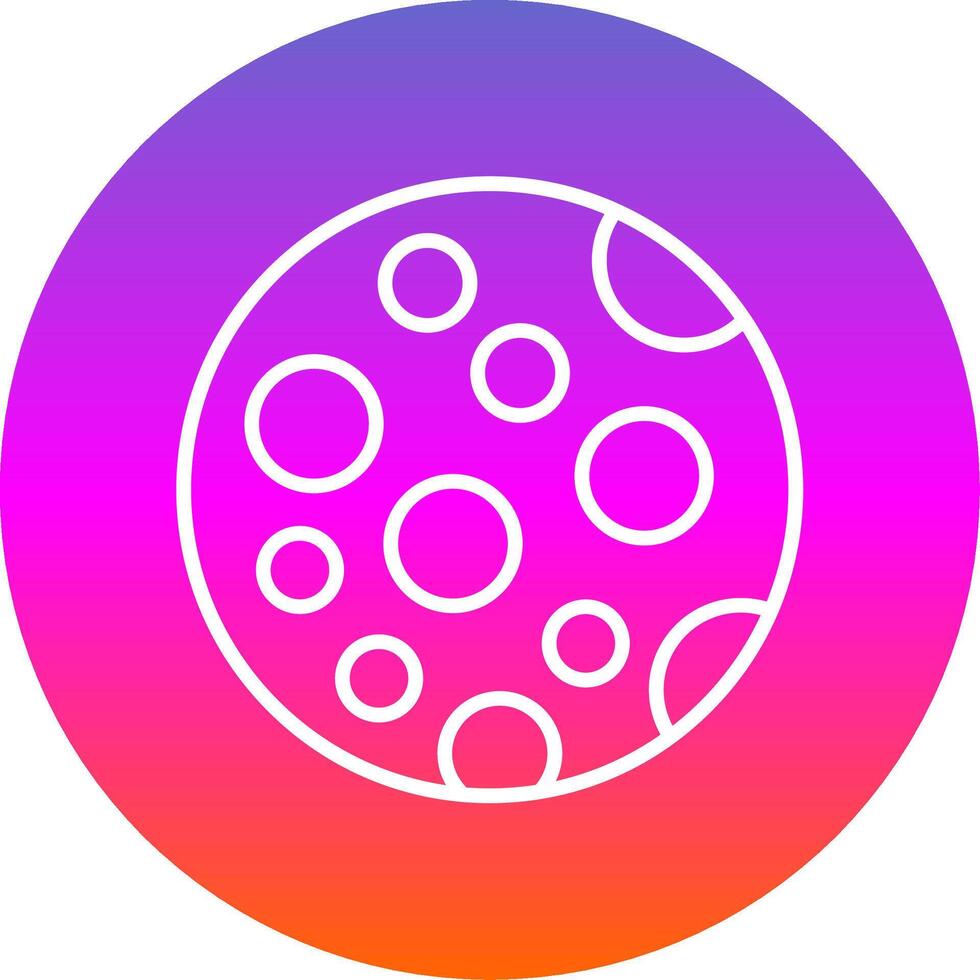 Moon Line Gradient Circle Icon vector