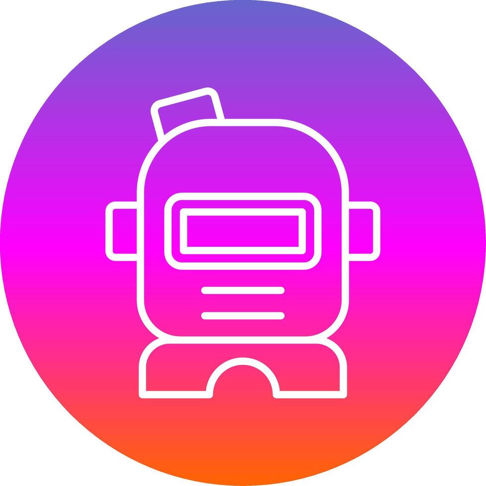 Astronaut Helmet Line Gradient Circle Icon vector