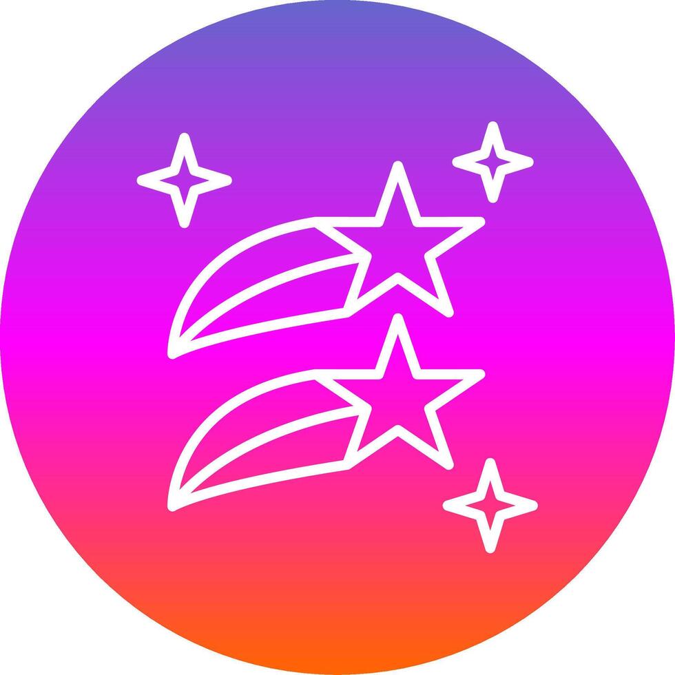 Shooting Stars Line Gradient Circle Icon vector
