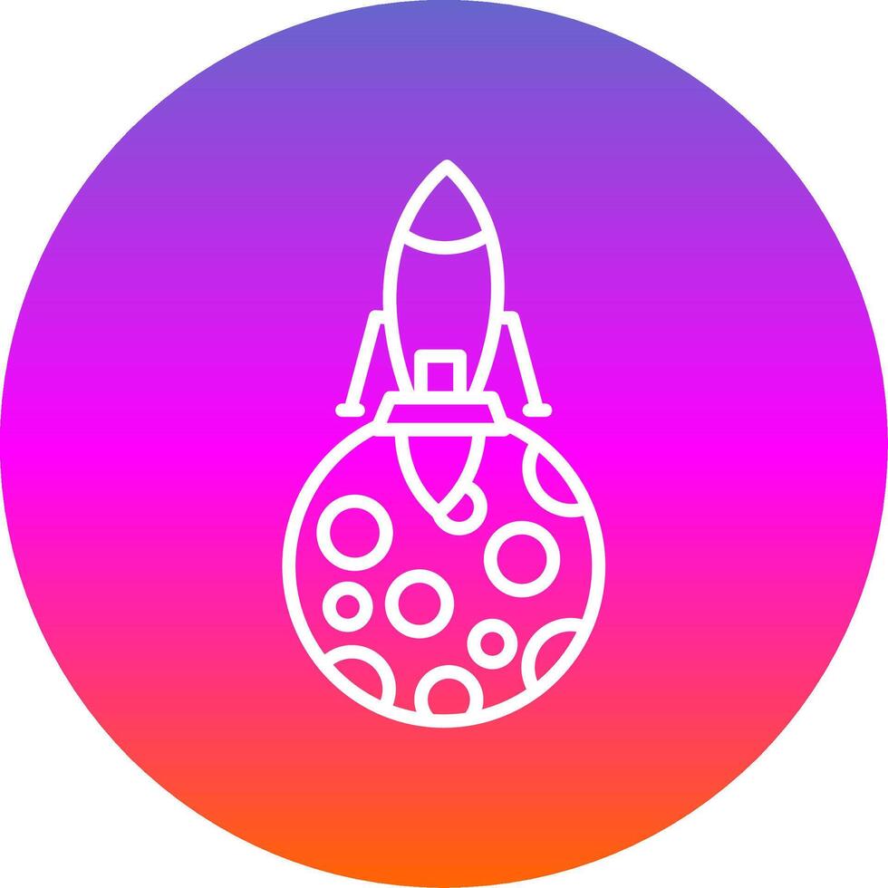 Moon Landing Line Gradient Circle Icon vector