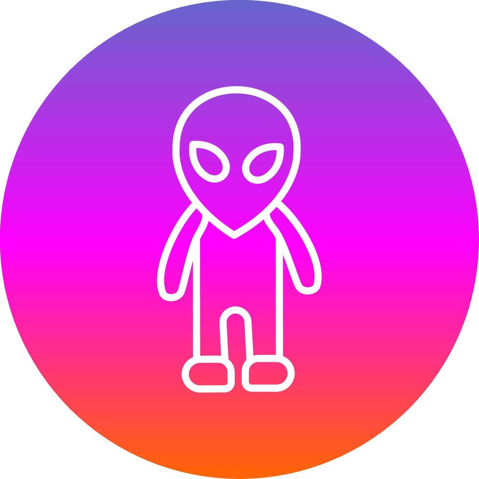 Alien Line Gradient Circle Icon vector