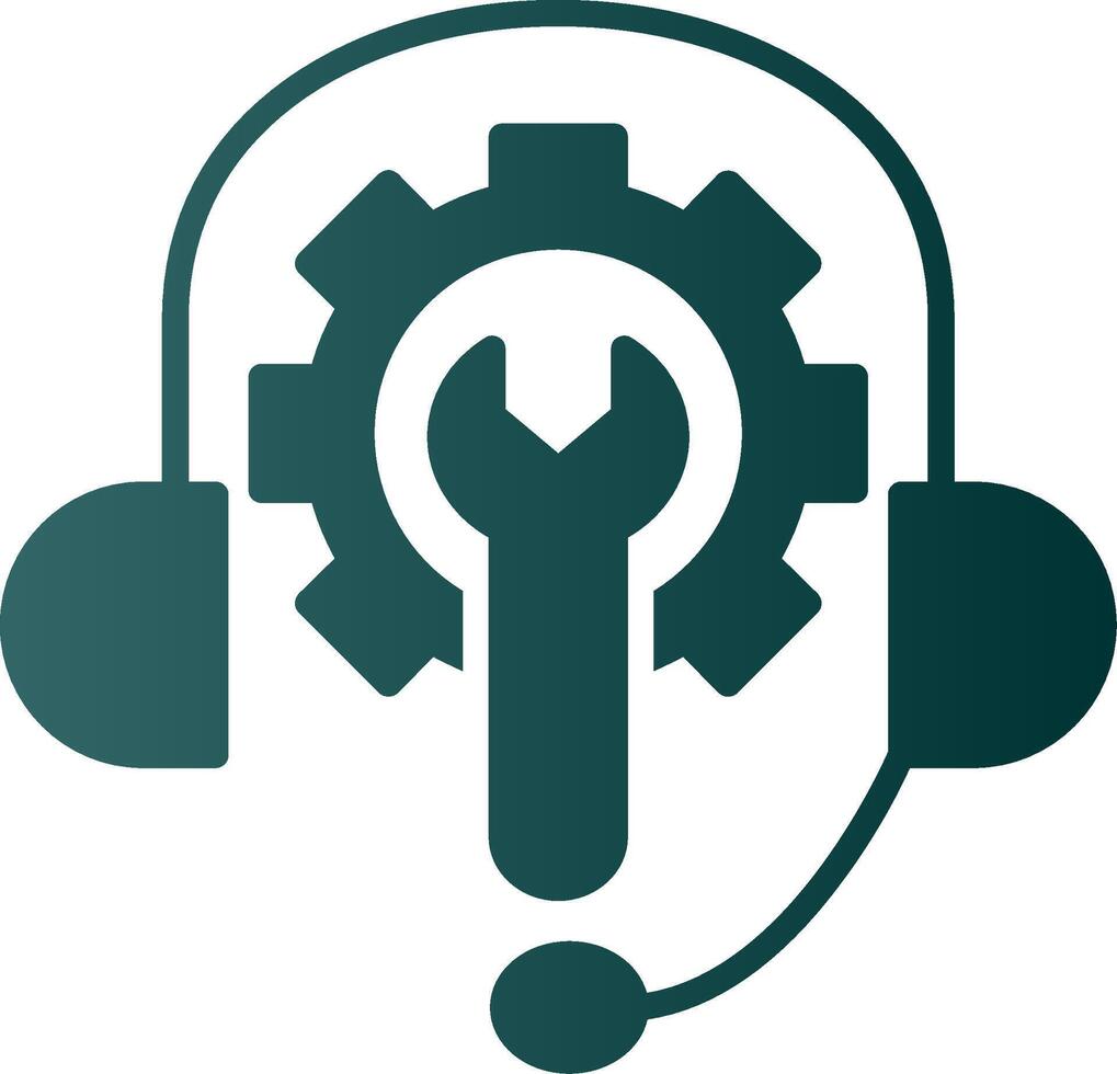 Tech Support Glyph Gradient Icon vector