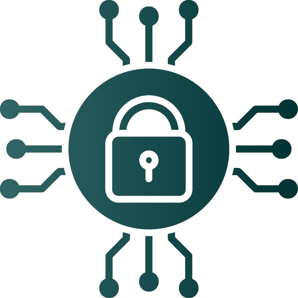 Network Security Glyph Gradient Icon vector