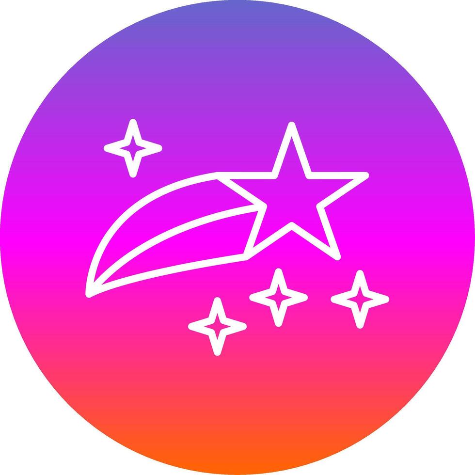 Shooting Star Line Gradient Circle Icon vector