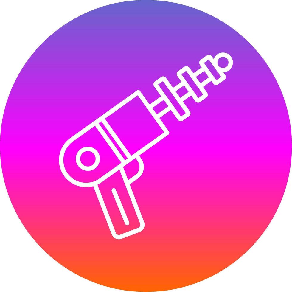 Space Gun Line Gradient Circle Icon vector