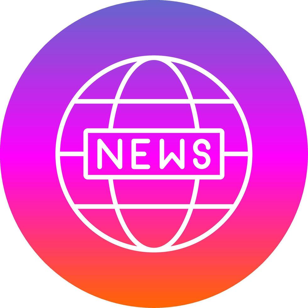 World News Line Gradient Circle Icon vector