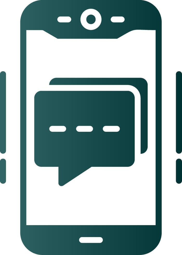Mobile Chat Glyph Gradient Icon vector