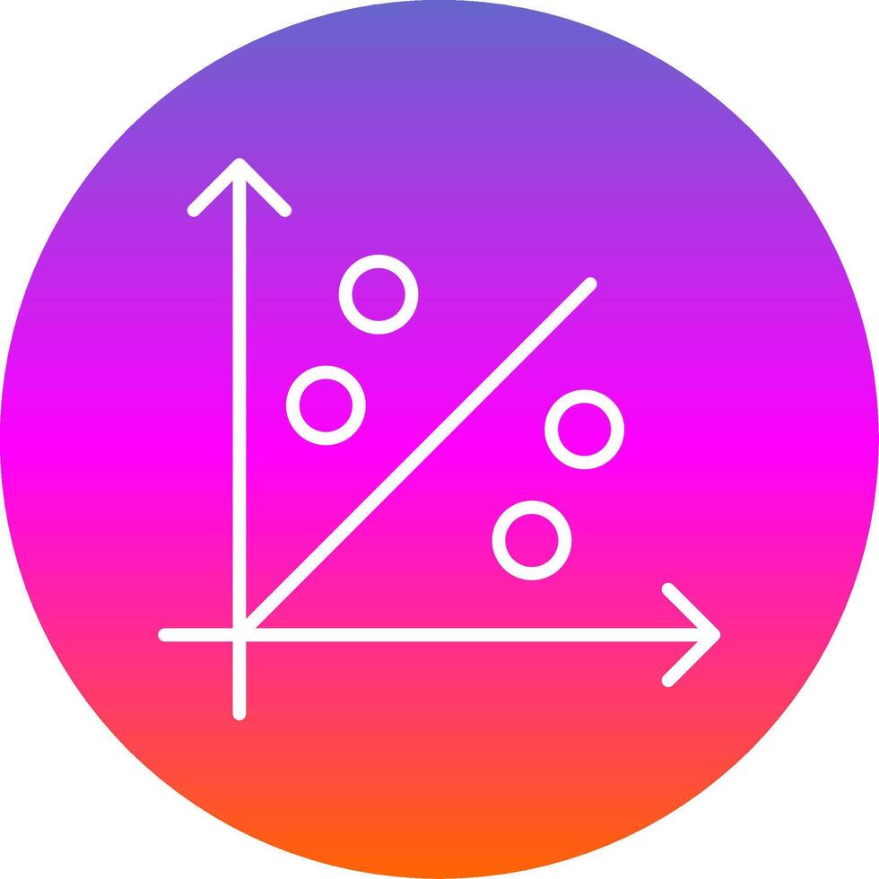 Scatter Graph Line Gradient Circle Icon vector