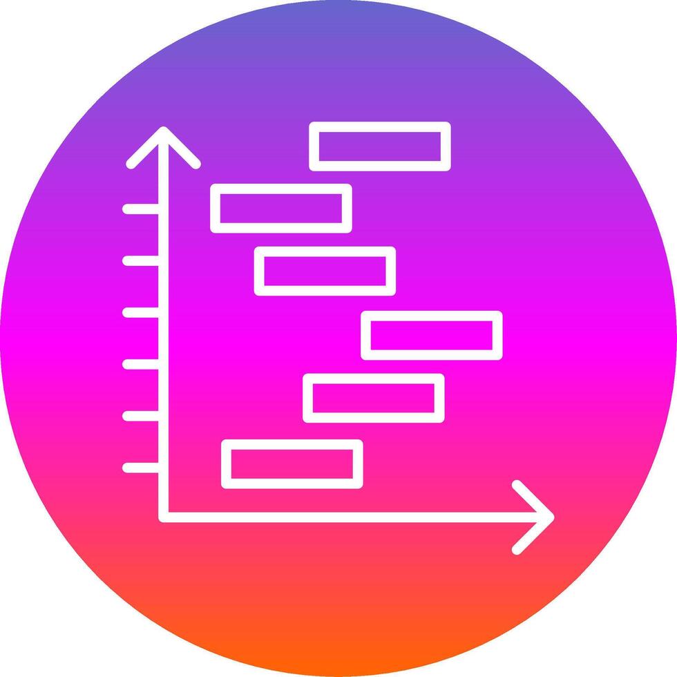 Gnatt Chart Line Gradient Circle Icon vector