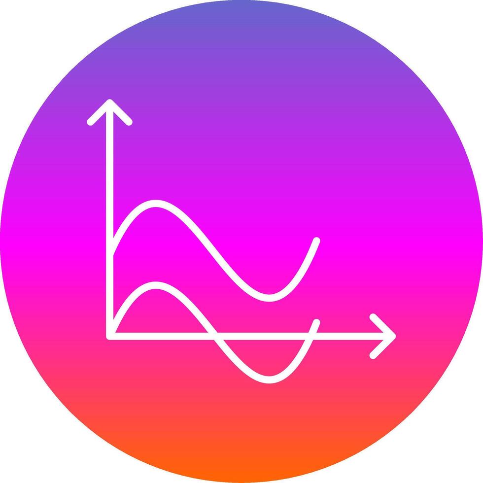 Wave Chart Line Gradient Circle Icon vector