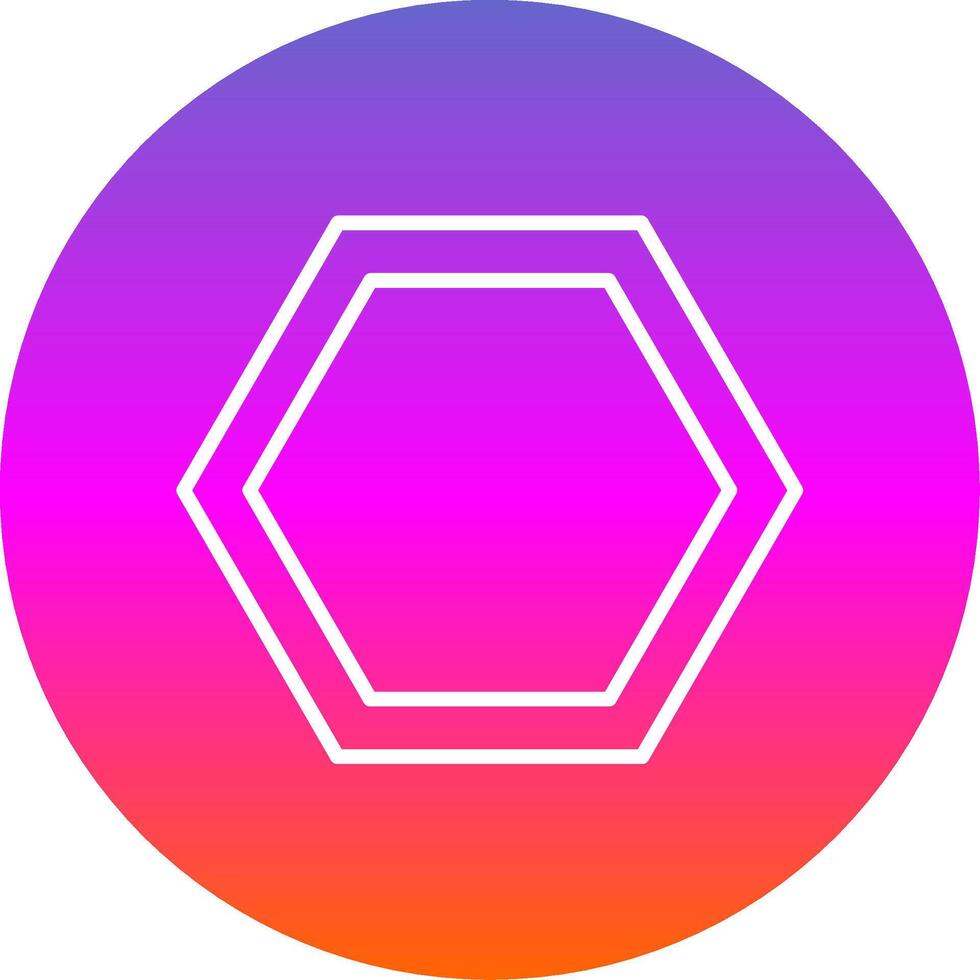 Hexagon Line Gradient Circle Icon vector