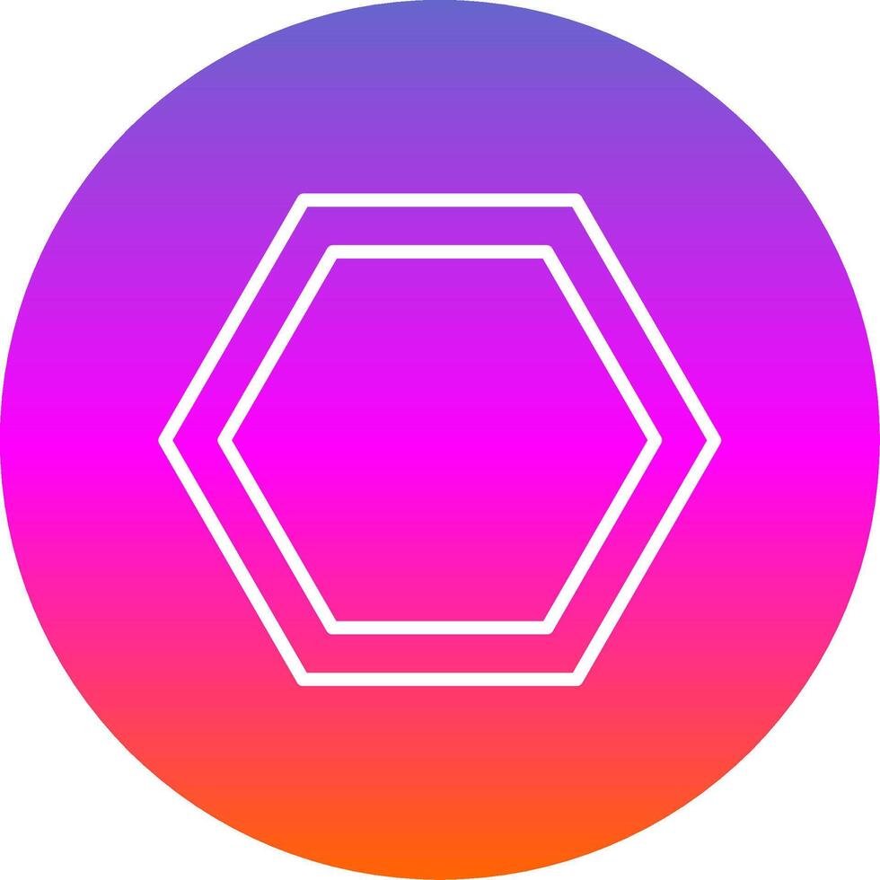 Hexagon Line Gradient Circle Icon vector