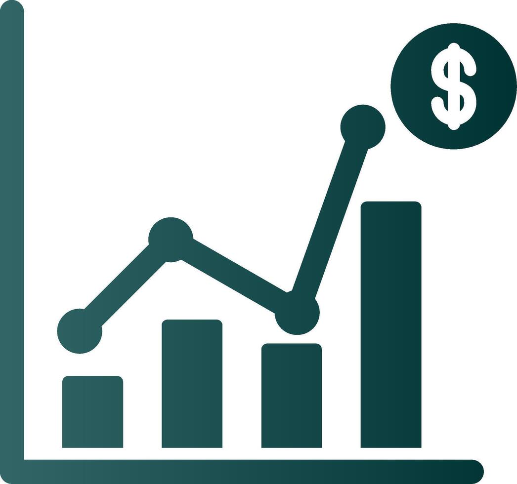 Sales Statistics Glyph Gradient Icon vector