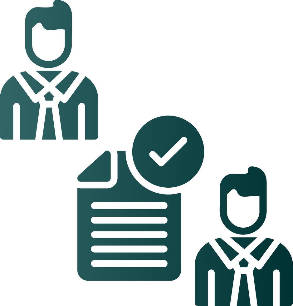 Conclusion Of Contract Glyph Gradient Icon vector