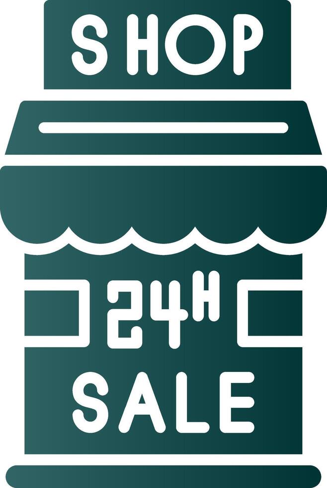 24 Hour Sale Glyph Gradient Icon vector