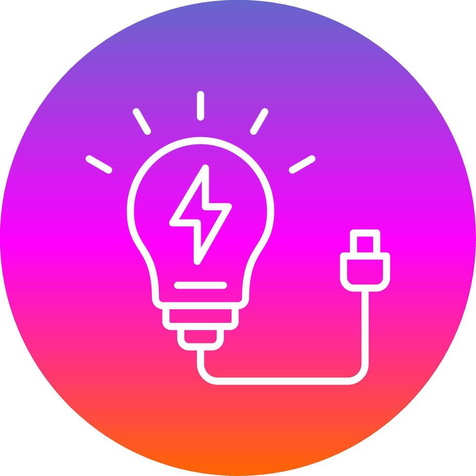 Lightbulb Line Gradient Circle Icon vector