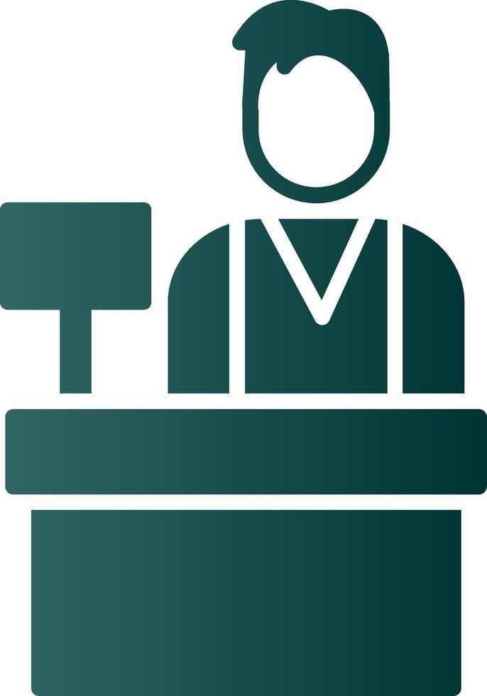 Cashier Glyph Gradient Icon vector