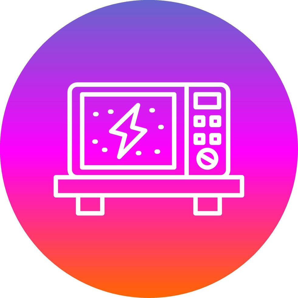 Microwave Line Gradient Circle Icon vector