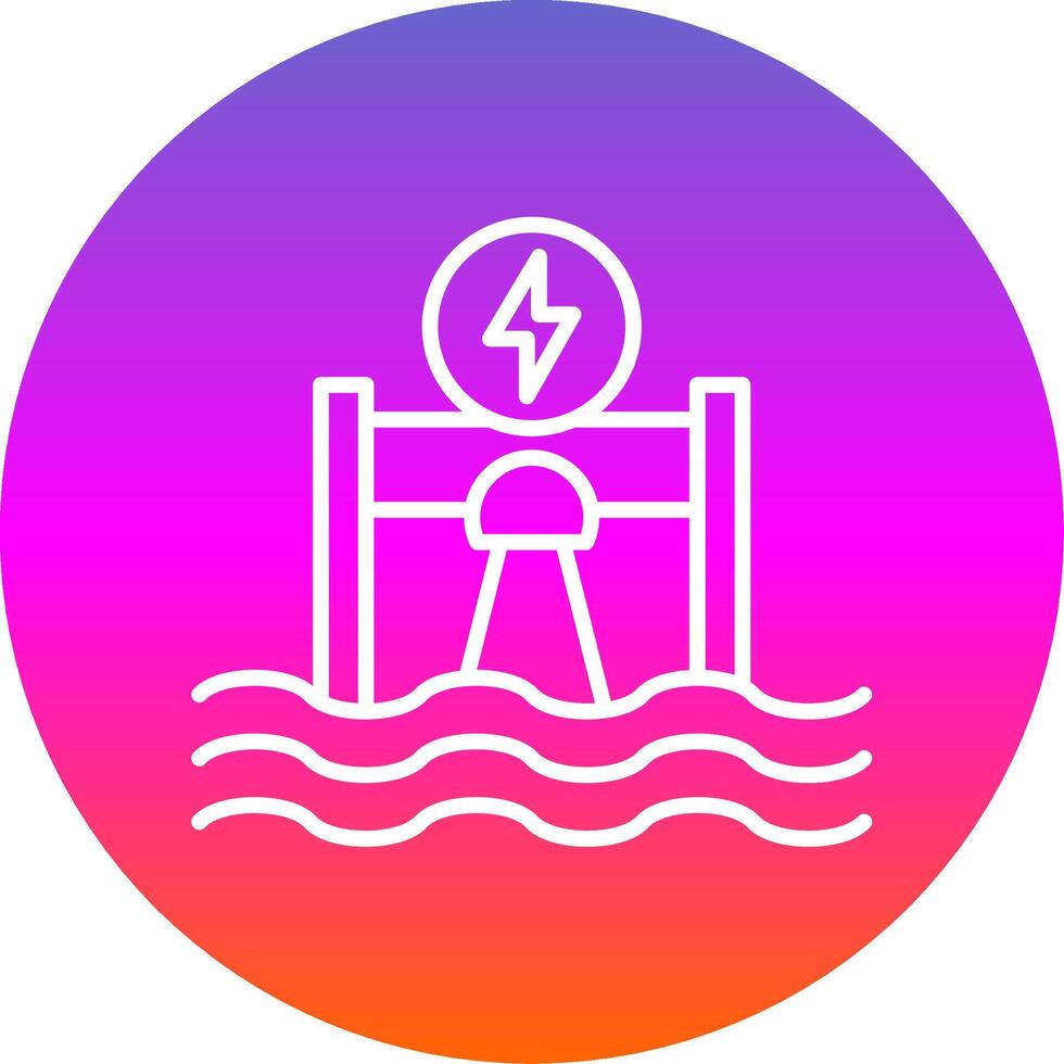 Hydroelectricity Line Gradient Circle Icon vector