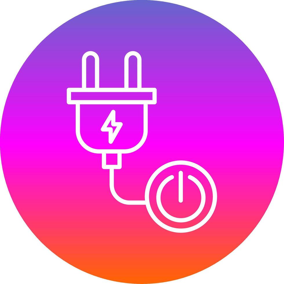 Power Button Line Gradient Circle Icon vector