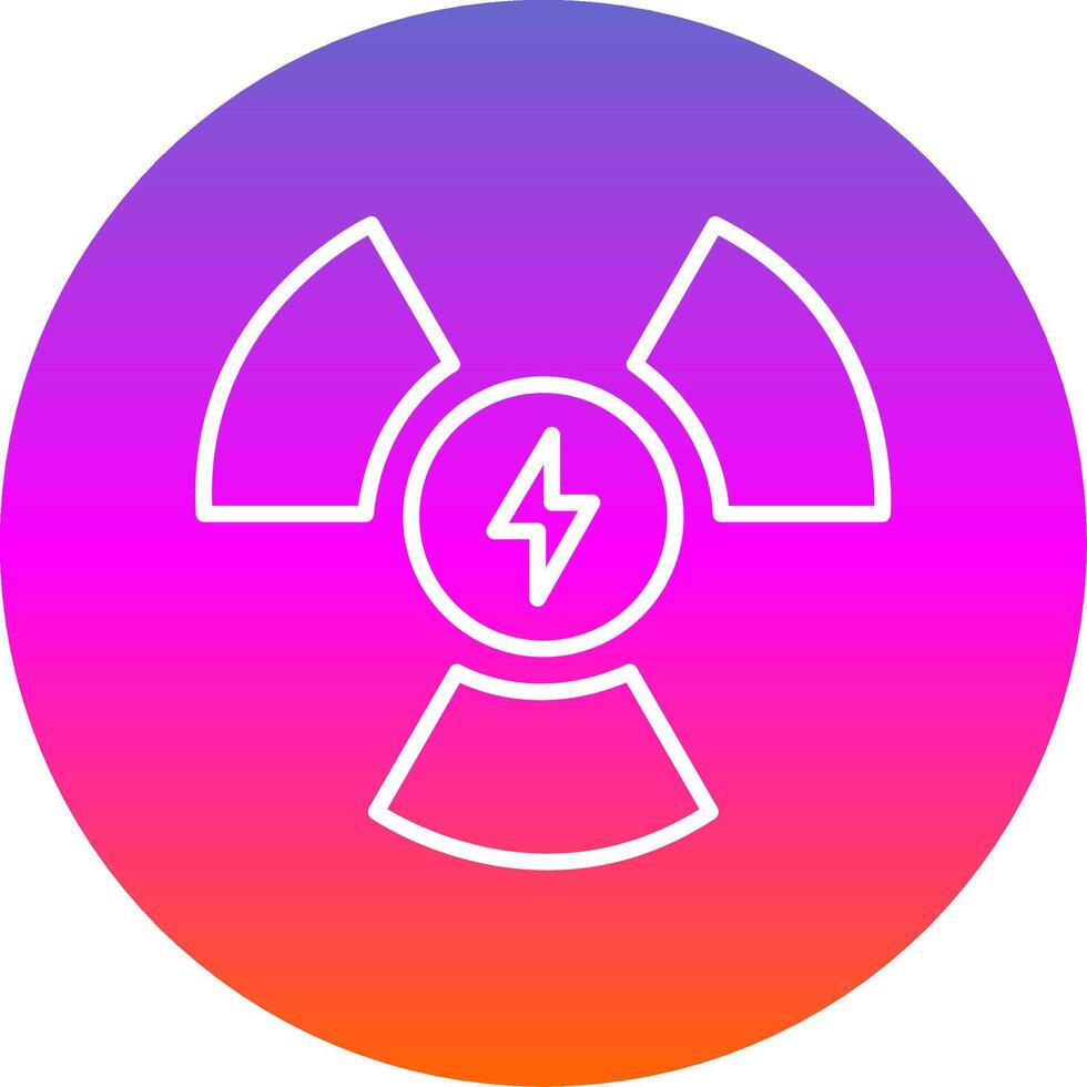 Nuclear Power Line Gradient Circle Icon vector