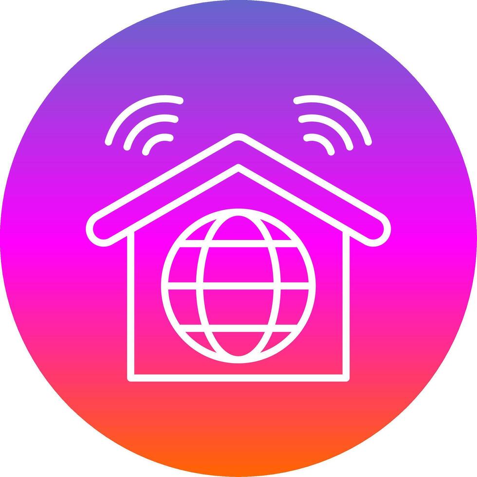 Internet Connection Line Gradient Circle Icon vector