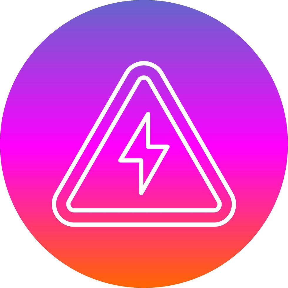 Electrical Danger Sign Line Gradient Circle Icon vector