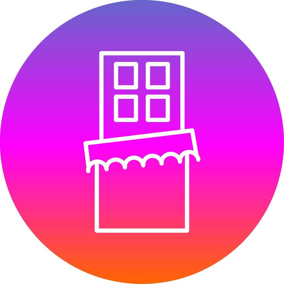 Chocolate Bar Line Gradient Circle Icon vector
