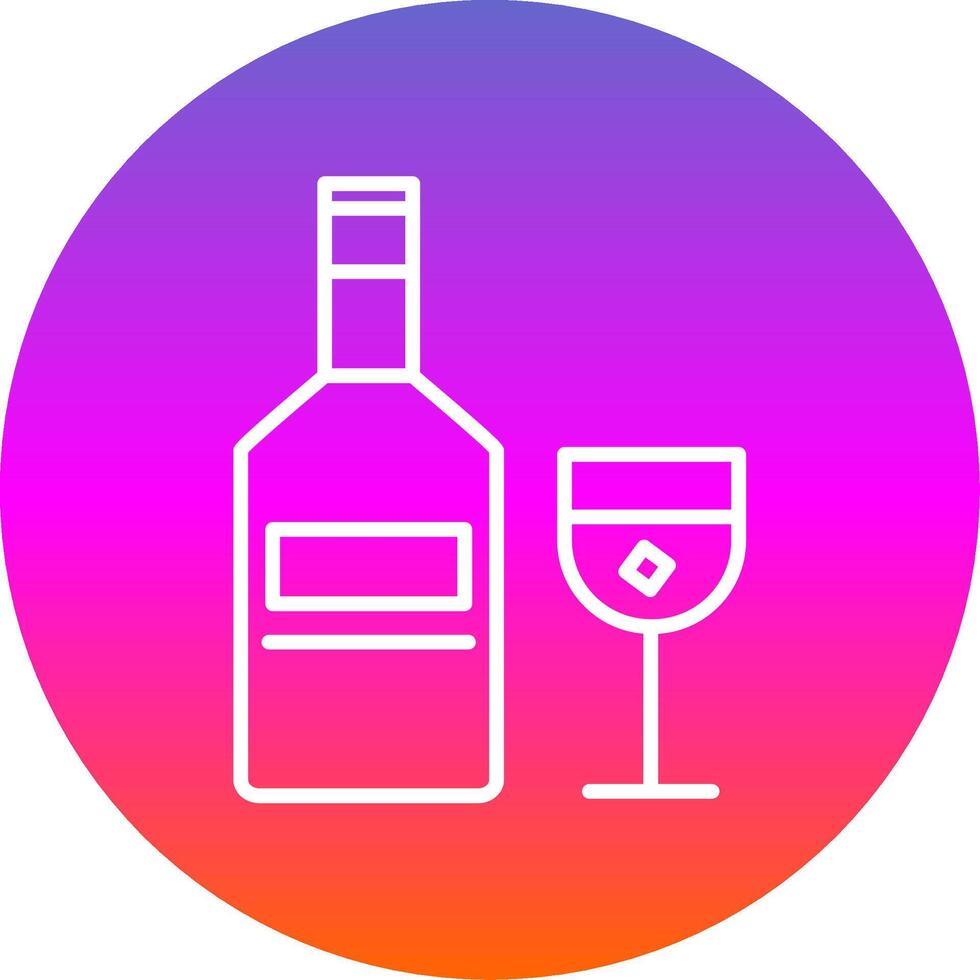 Whiskey Line Gradient Circle Icon vector