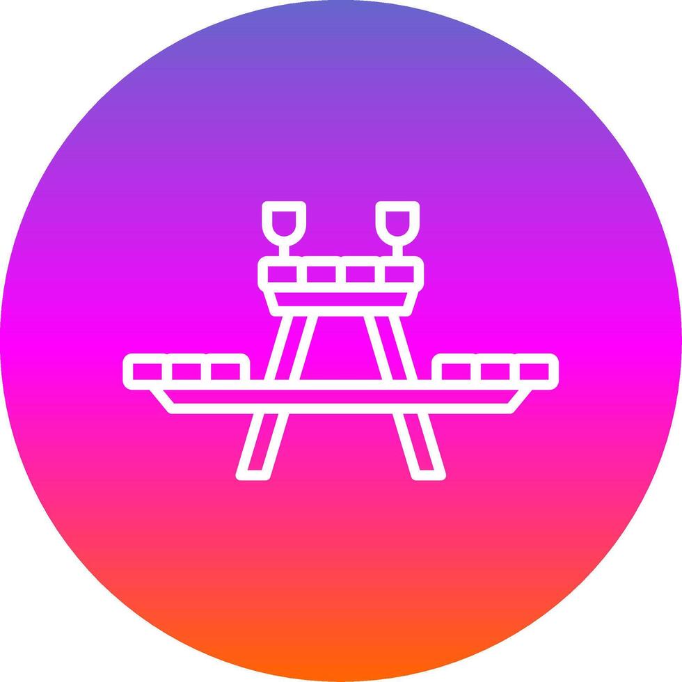 Picnic Table Line Gradient Circle Icon vector