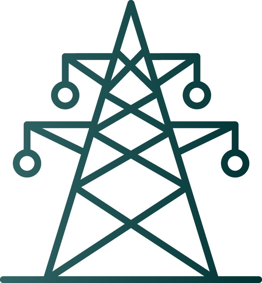 icono de gradiente de línea de torre eléctrica vector