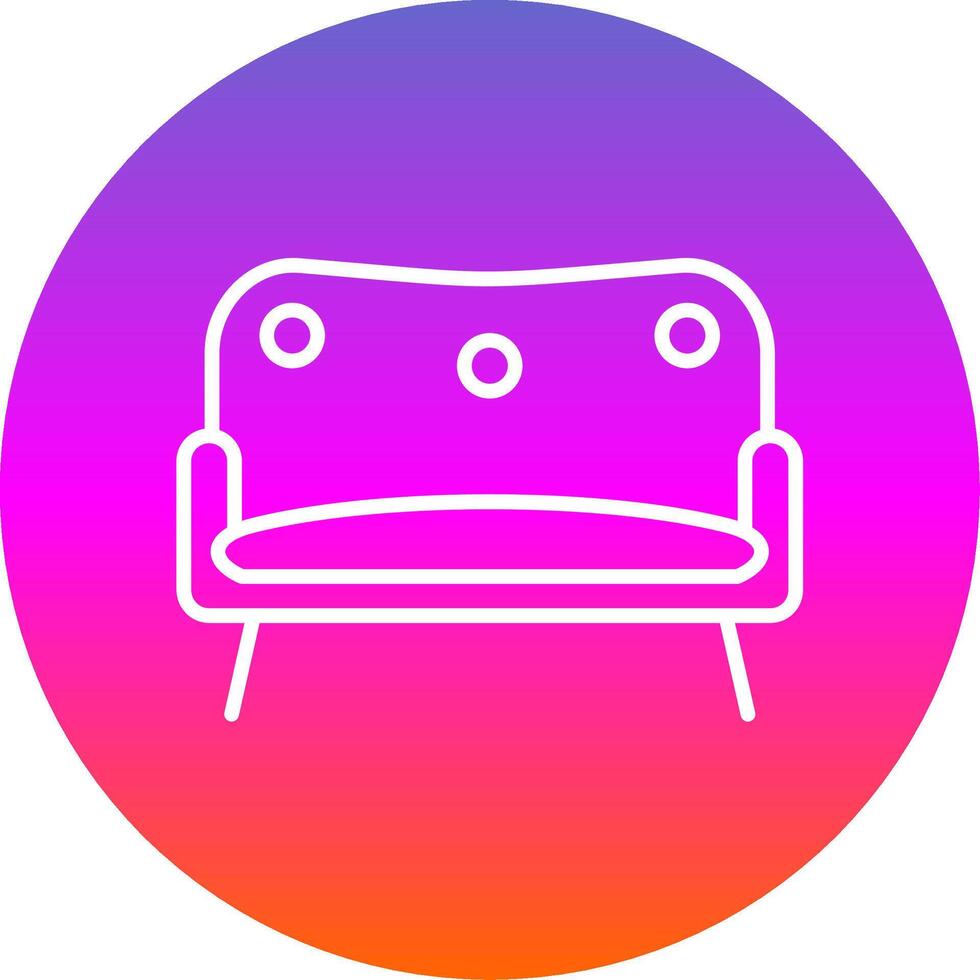 Sofa Line Gradient Circle Icon vector