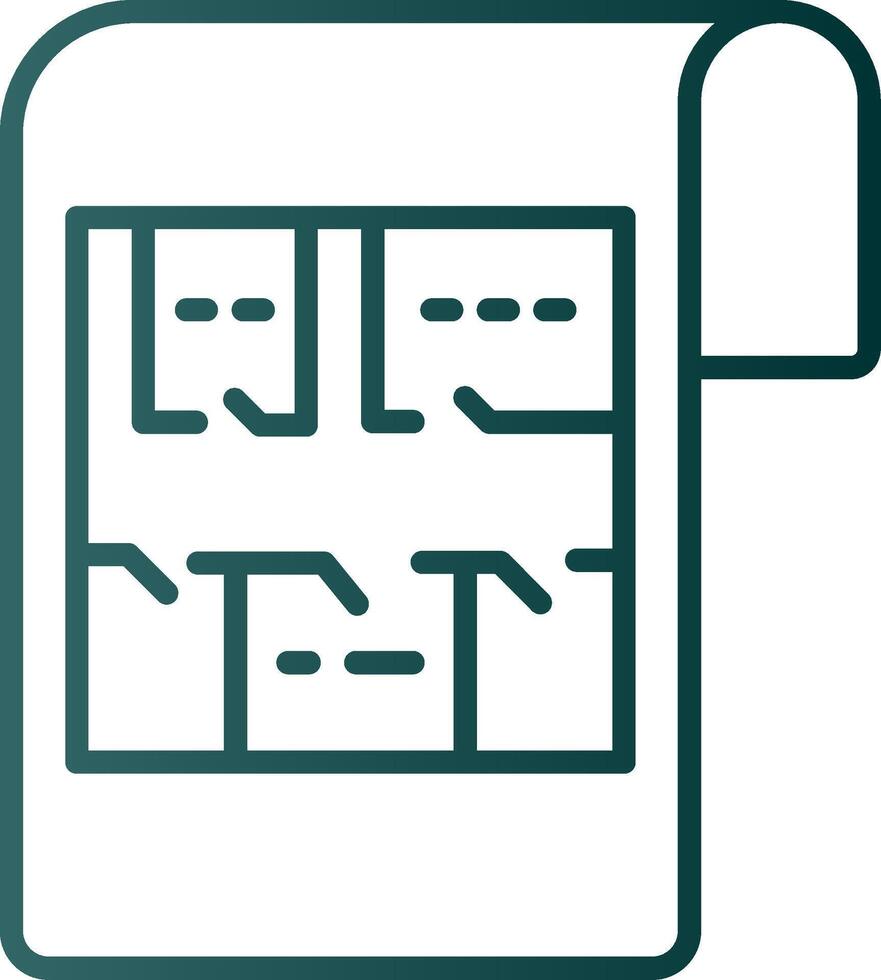 Build Planning Line Gradient Icon vector