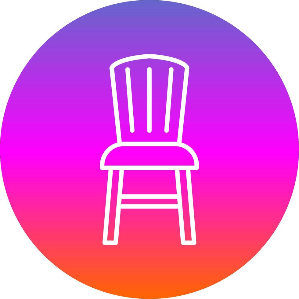 Dining Chair Line Gradient Circle Icon vector