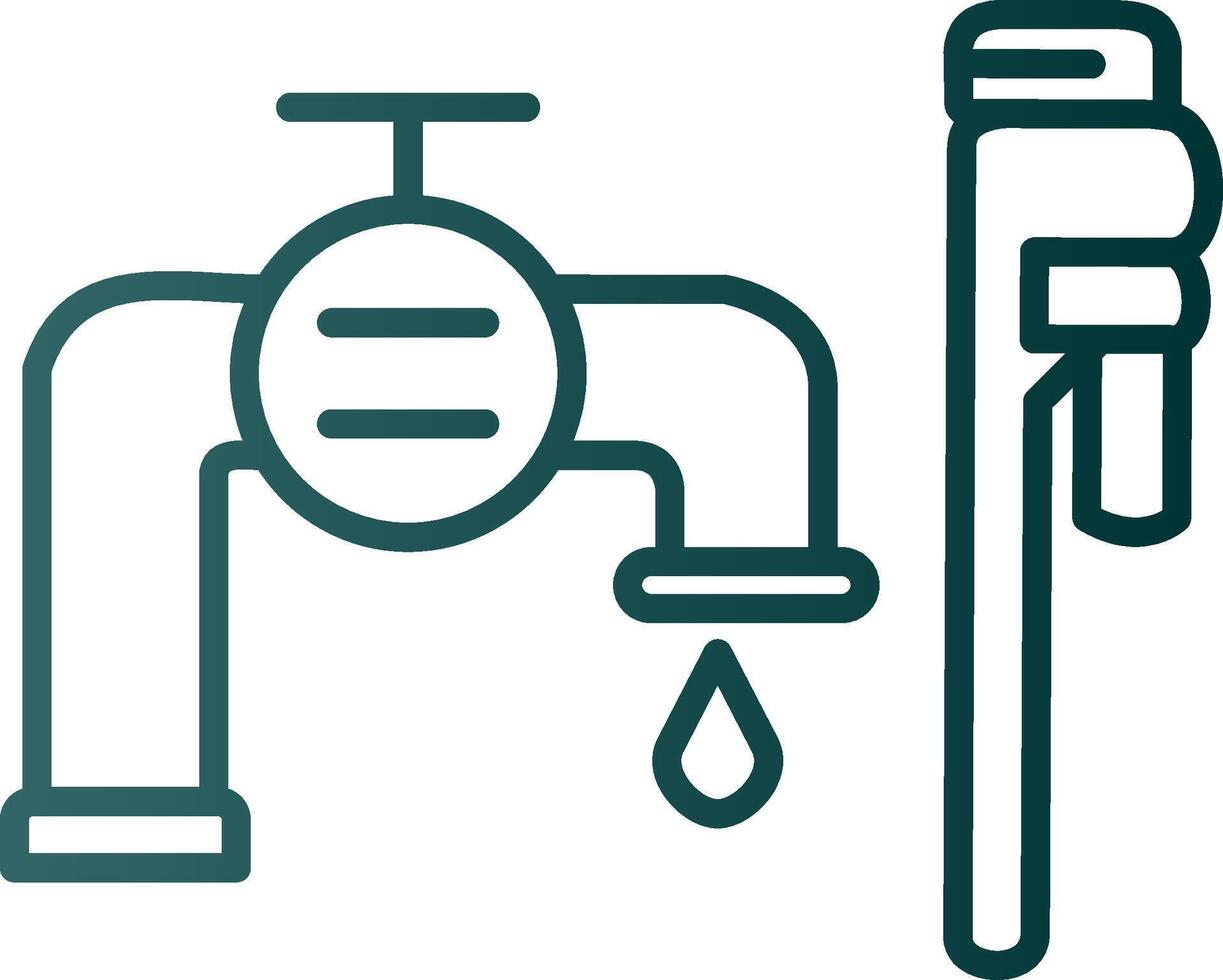 Plumbing installation Line Gradient Icon vector