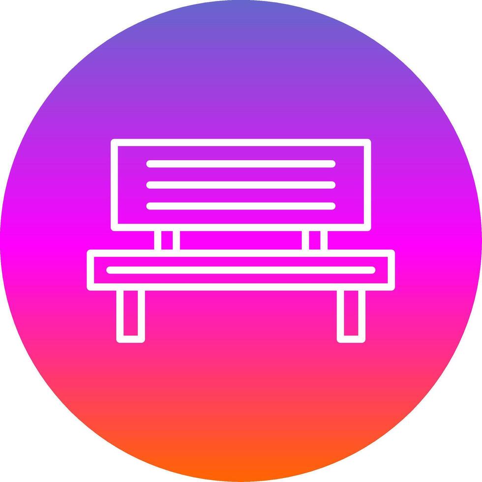 Bench Line Gradient Circle Icon vector