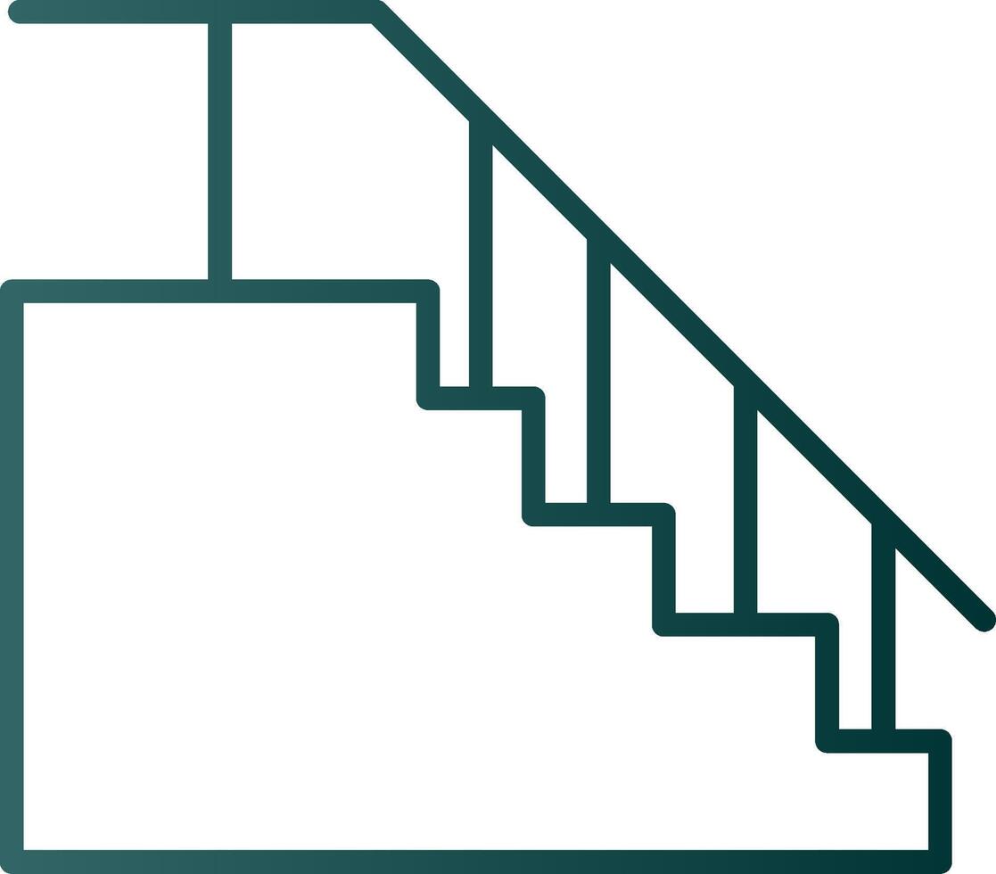 Stairs Line Gradient Icon vector