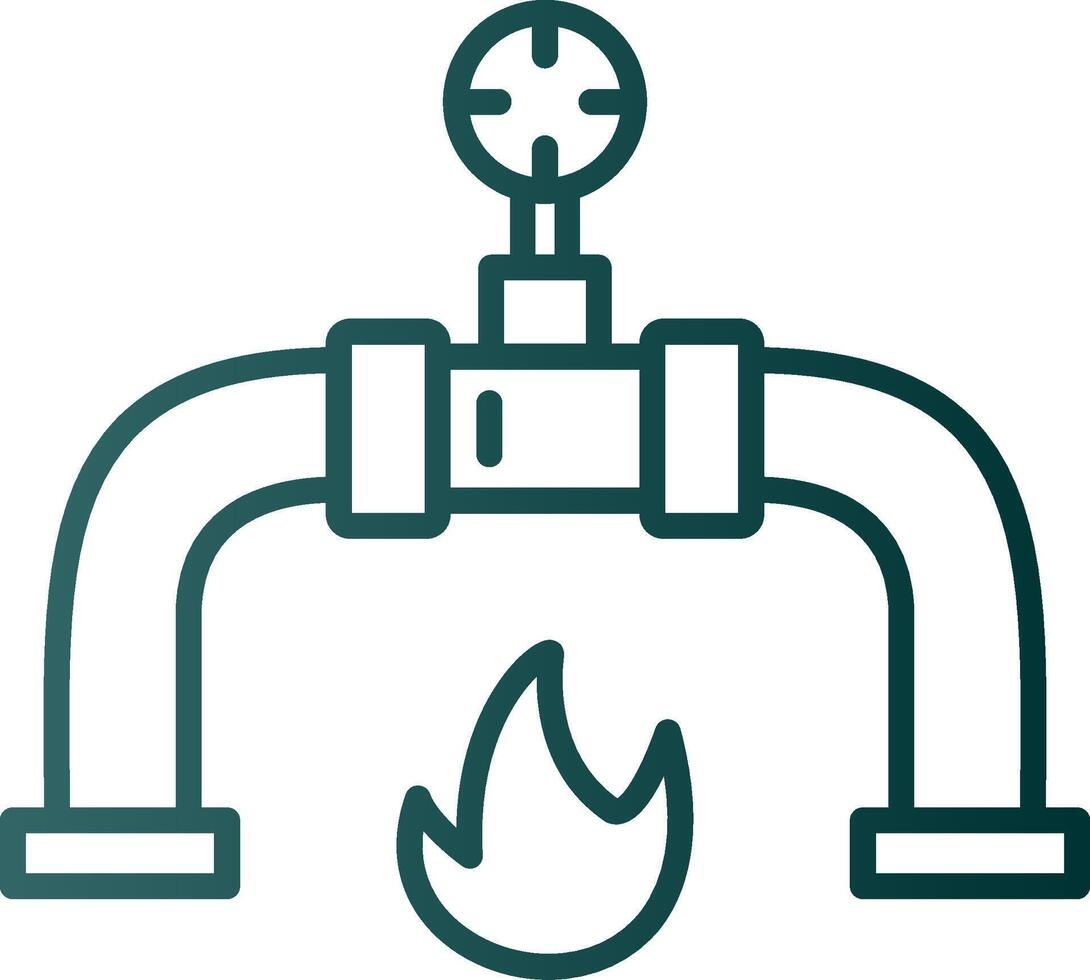 Gas PipeLine Gradient Line Gradient Icon vector