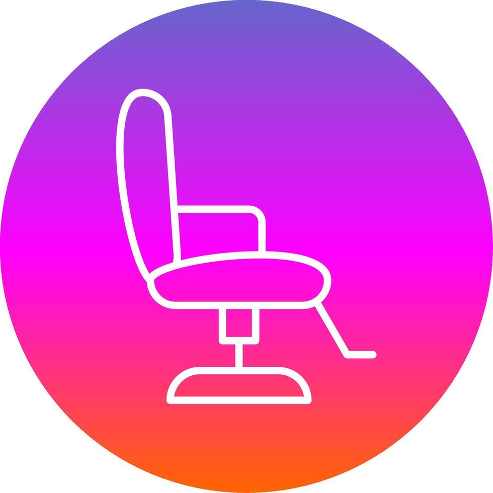 Barber Chair Line Gradient Circle Icon vector