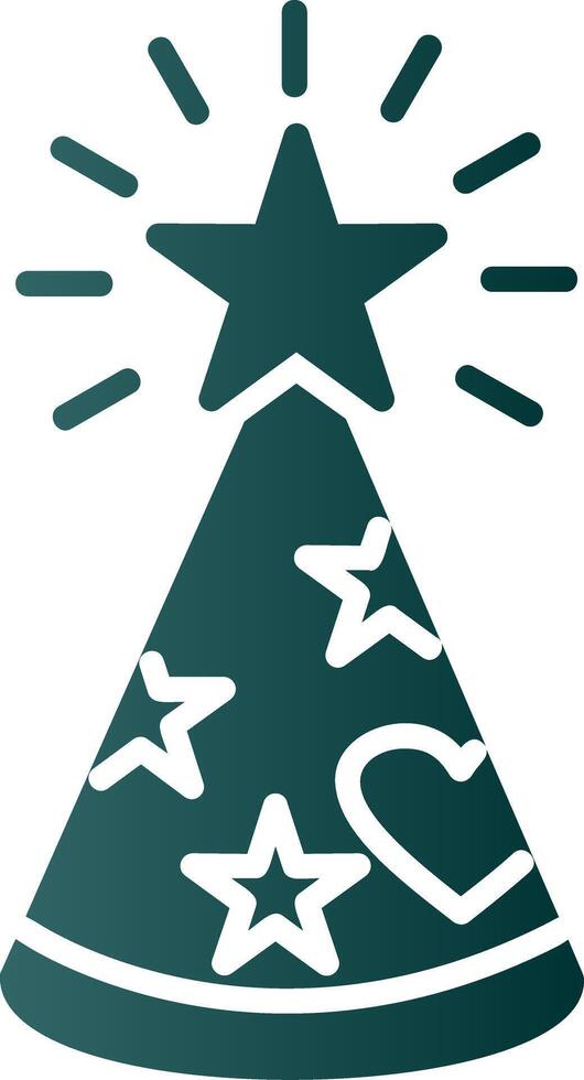 Party Hat Glyph Gradient Icon vector