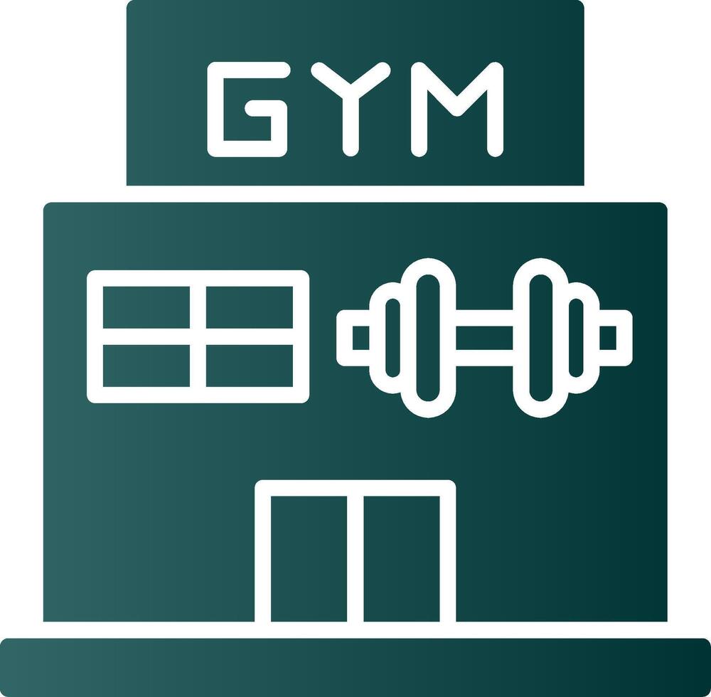 icono de gradiente de glifo de gimnasio vector