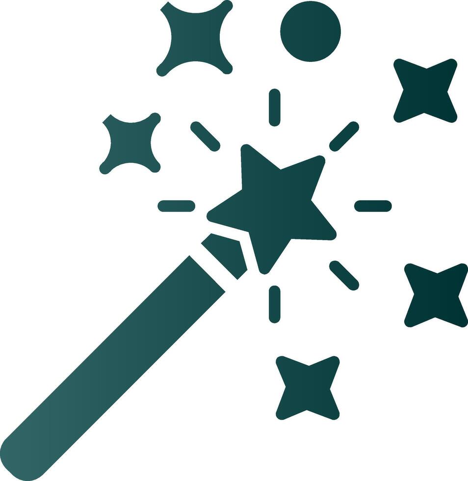 Magic Wand Glyph Gradient Icon vector