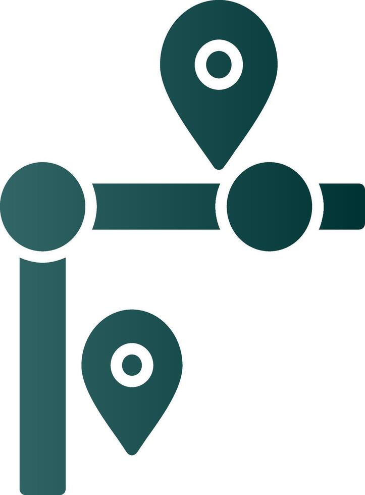 Route Glyph Gradient Icon vector